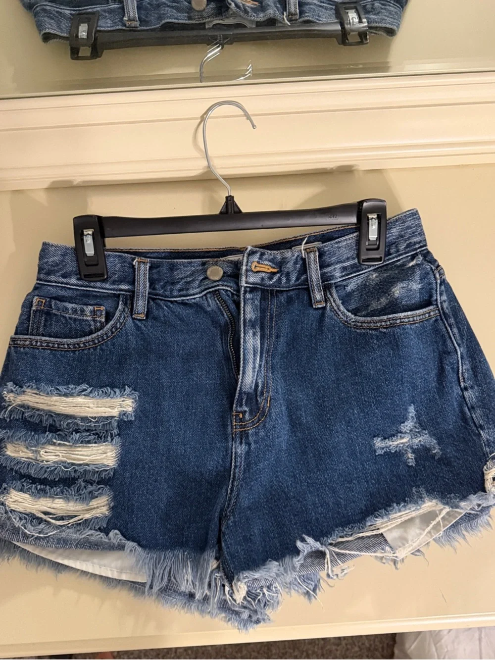 Dark Blue Denim Women's Shorts
